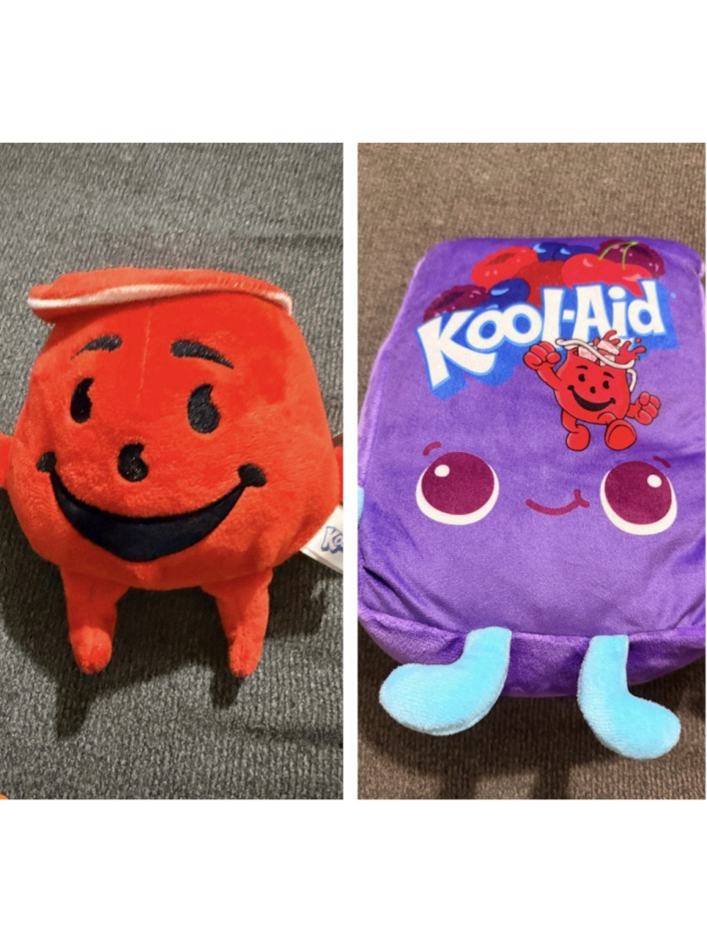 Fiesta Kool-Aid Man & Grape Pouch Plush Lot of 2 NWT Kraft Collectibles
